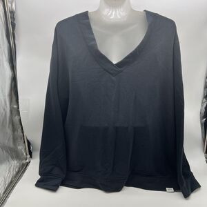 Orvis Men's V-Neck Knit Pullover Black Long Sleeve Sweater Preppy Base Layer-L